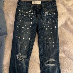 Y2K bejeweled Abercrombie jeans